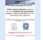 Niche Content Avalanche squeeze page screenshot