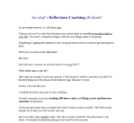 Reflections Coaching about page website copy screenshot